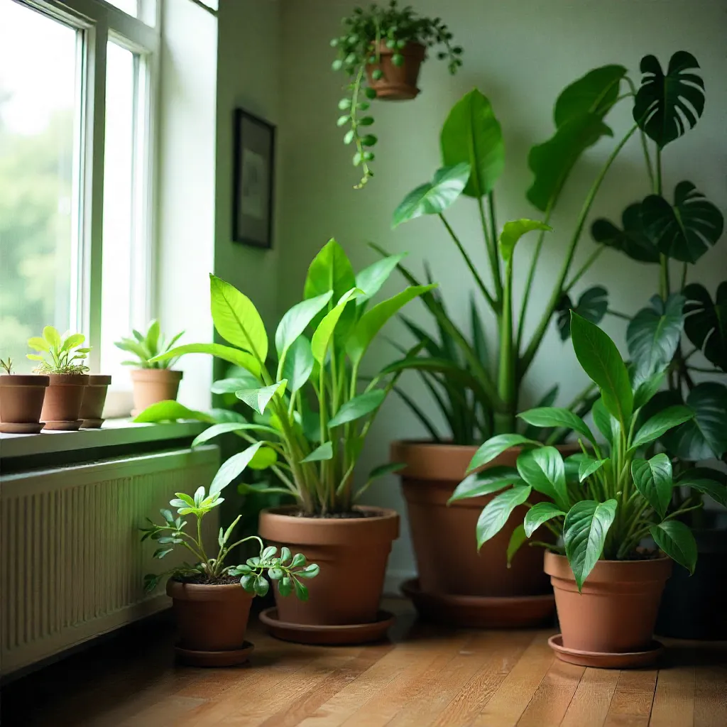 Spider plant with variegated leaves